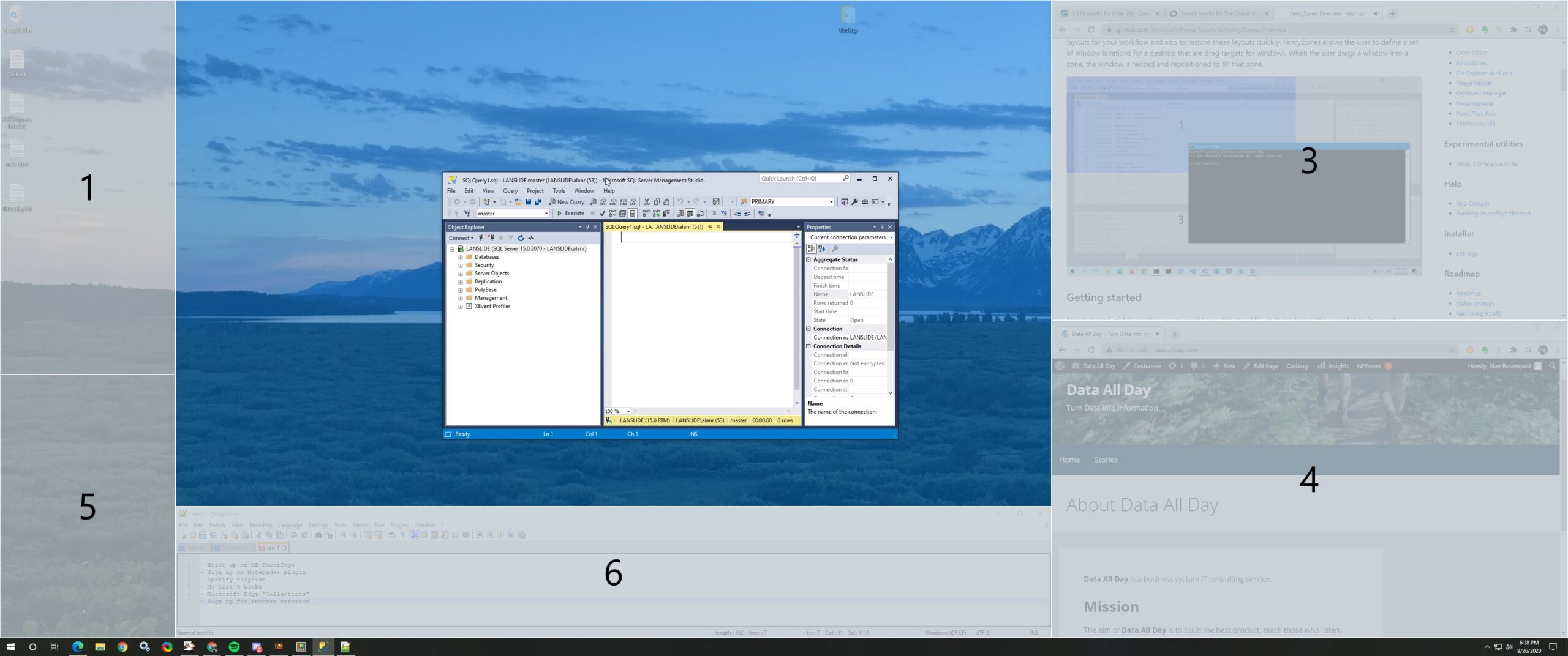 Screenshot of Microsoft PowerToys feature Fancy Zones